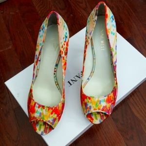 4 inch heel floral pattern
